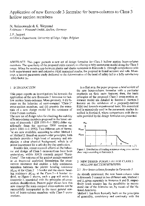 (PDF) Application of new Eurocode 3 formulae for beam-columns to Class ...