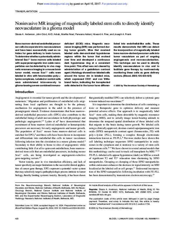 (PDF) Noninvasive MR imaging of magnetically labeled stem cells to ...