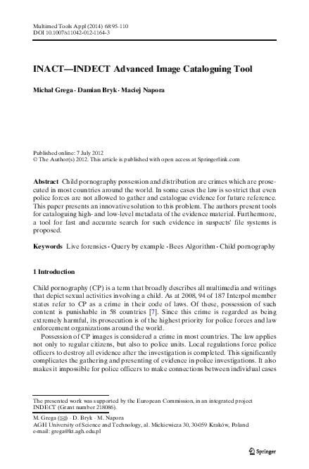 (PDF) INACT—INDECT Advanced Image Cataloguing Tool