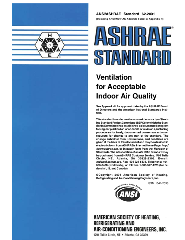 (PDF) Ventilation for acceptable indoor air quality