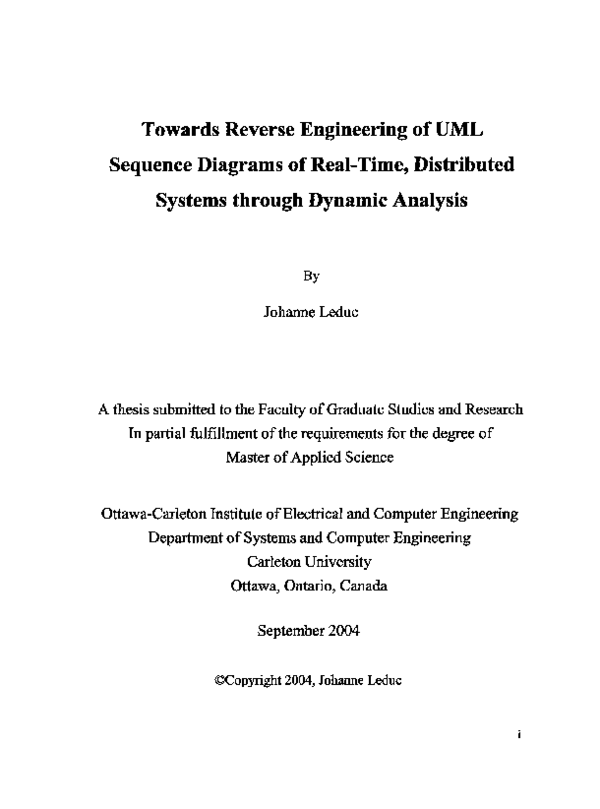 (PDF) Towards the reverse engineering of UML sequence diagrams