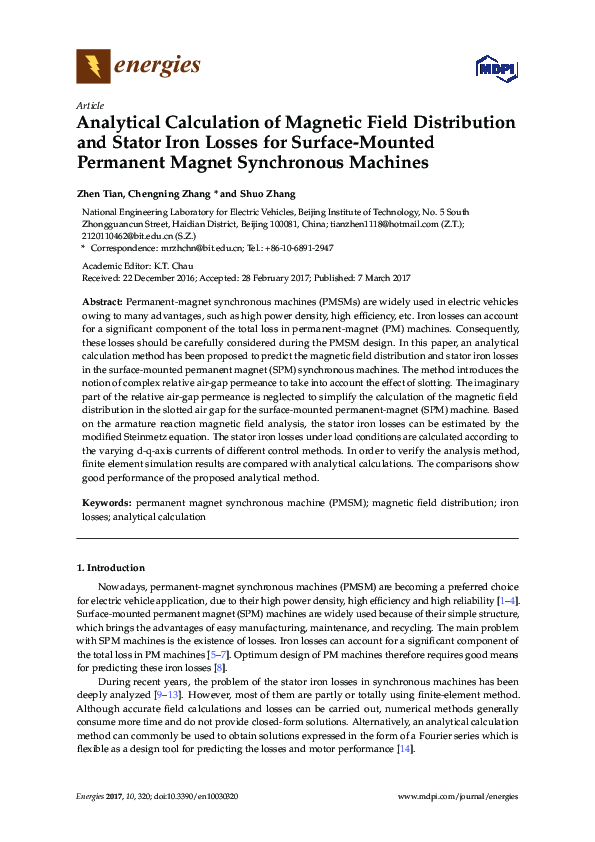 (PDF) Analytical calculation of magnetic field distribution in the ...