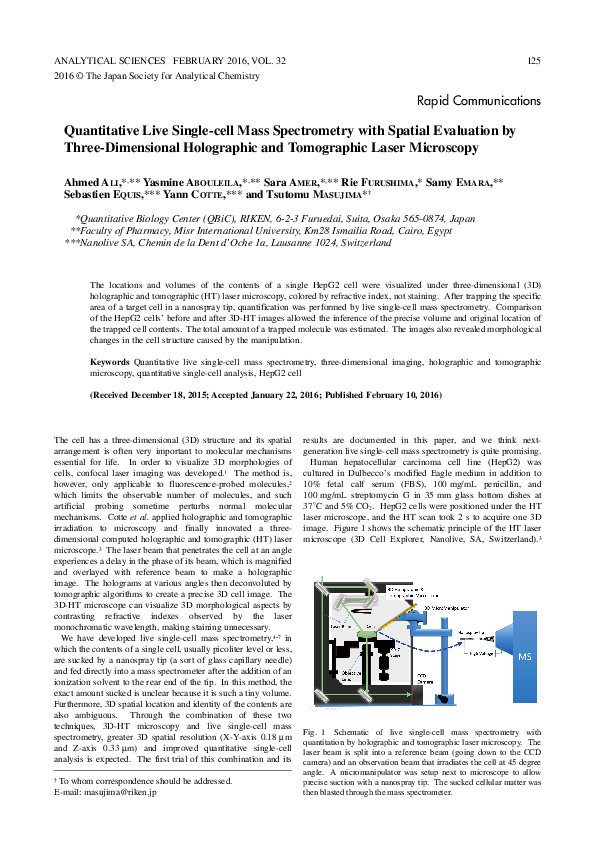 (PDF) Quantitative Live Single-cell Mass Spectrometry with Spatial ...