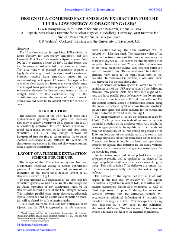 (PDF) Design of a Combined Fast and Slow Extraction for the Ultra-low ...