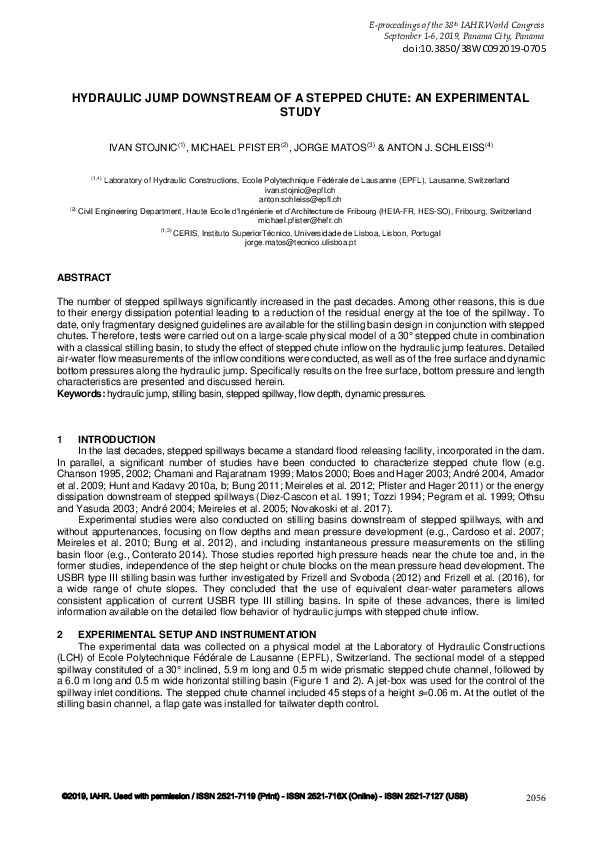 (PDF) Hydraulic Jump Downstream of a Stepped Chute: An Experimental Study