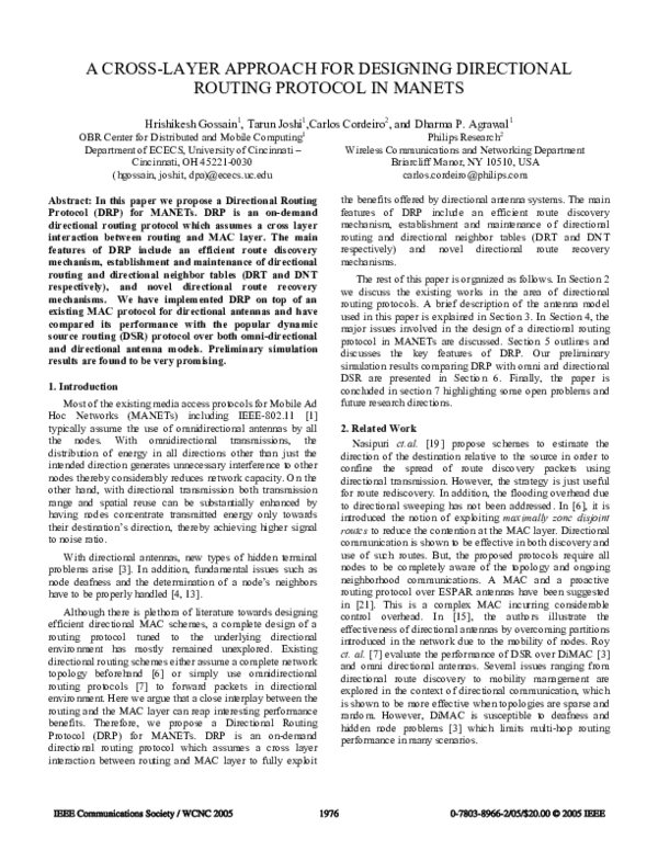 (PDF) A cross-layer approach for designing directional routing protocol ...