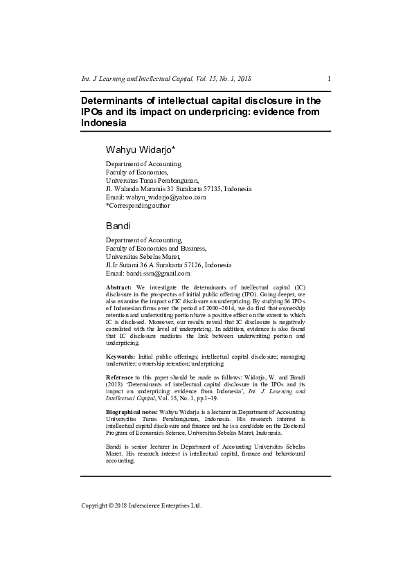 (PDF) Determinants of intellectual capital disclosure by Chinese ...