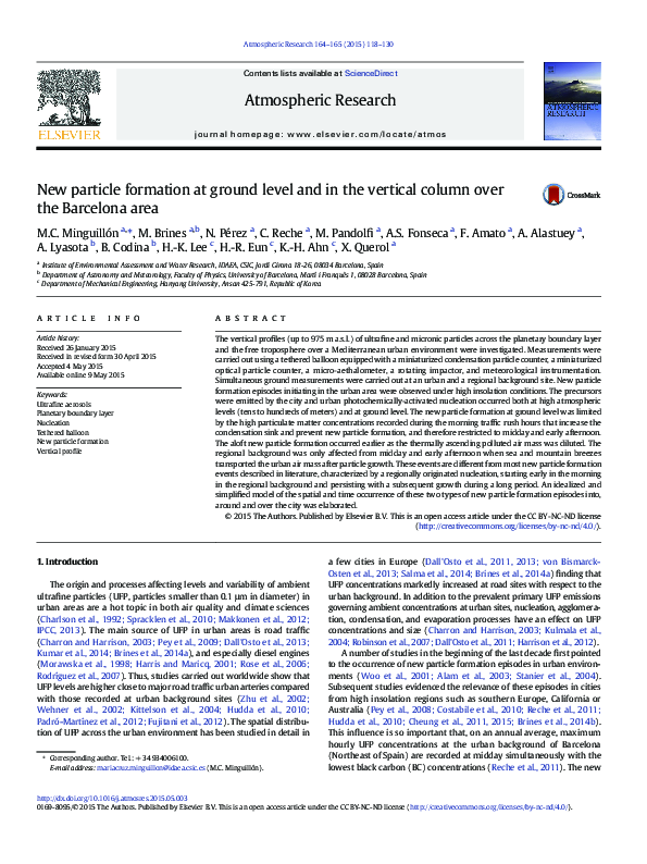 (PDF) New particle formation at ground level and in the vertical column ...