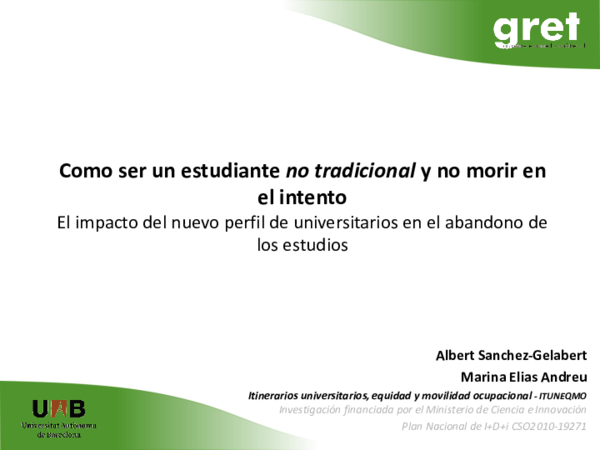 (PDF) Como ser un estudiante no tradicional y no morir en el intento ...