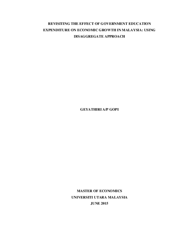 (PDF) Revisiting the effect of government education expenditure on ...