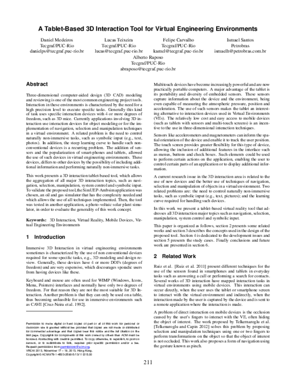 (PDF) A tablet-based 3D interaction tool for virtual engineering ...