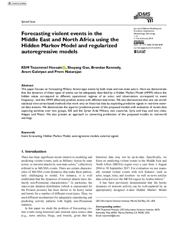 (PDF) Forecasting violent events in the Middle East and North Africa ...