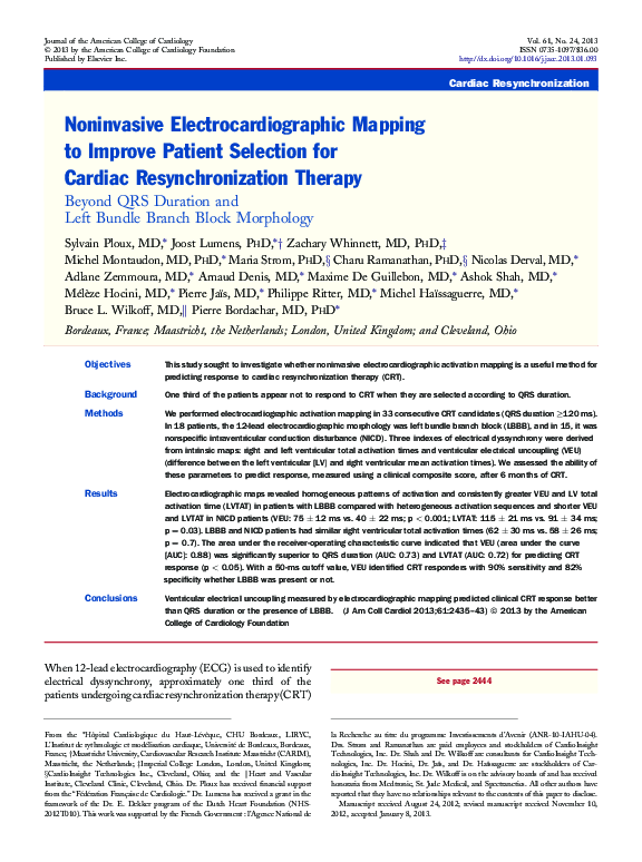 (PDF) Noninvasive electrocardiographic mapping to guide ablation of ...
