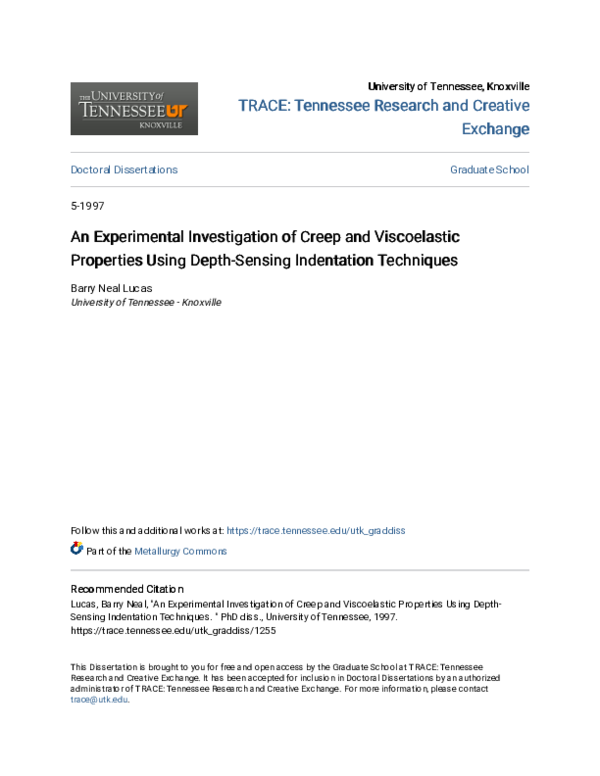 (PDF) An experimental investigation of creep and viscoelastic ...