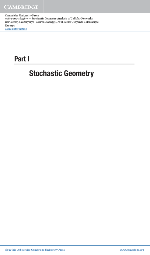 (PDF) Stochastic Geometry Analysis of Cellular Networks