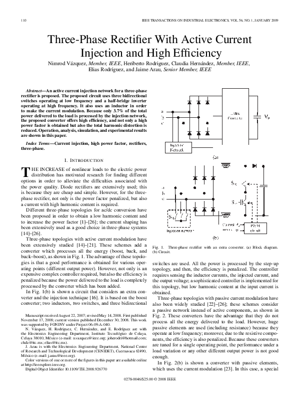 (PDF) Three-Phase Rectifier With Active Current Injection and High ...