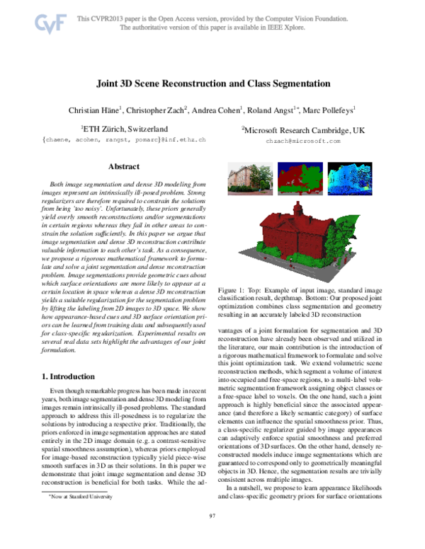 (PDF) Joint 3D Scene Reconstruction and Class Segmentation