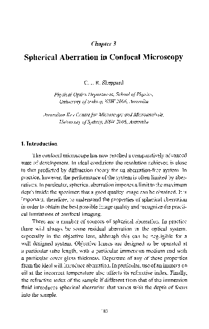 (PDF) Spherical Aberration in Confocal Microscopy | Colin Sheppard ...