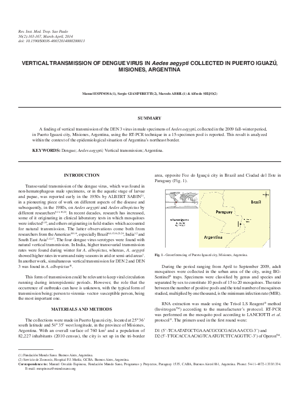 (PDF) Vertical Transmission of Dengue Virus in Aedes aegypti Collected ...