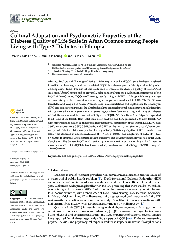 (PDF) Cultural adaptation and psychometric properties of the family ...