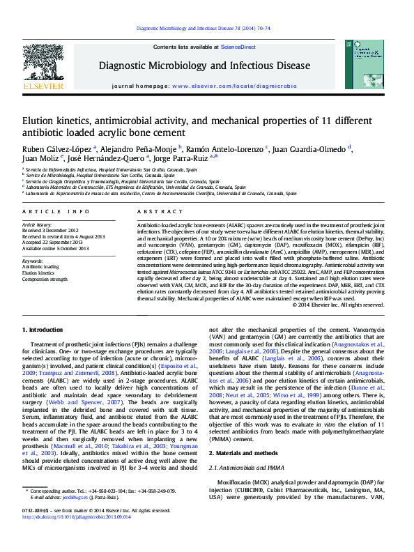 (PDF) Elution antimicrobial activity, and mechanical