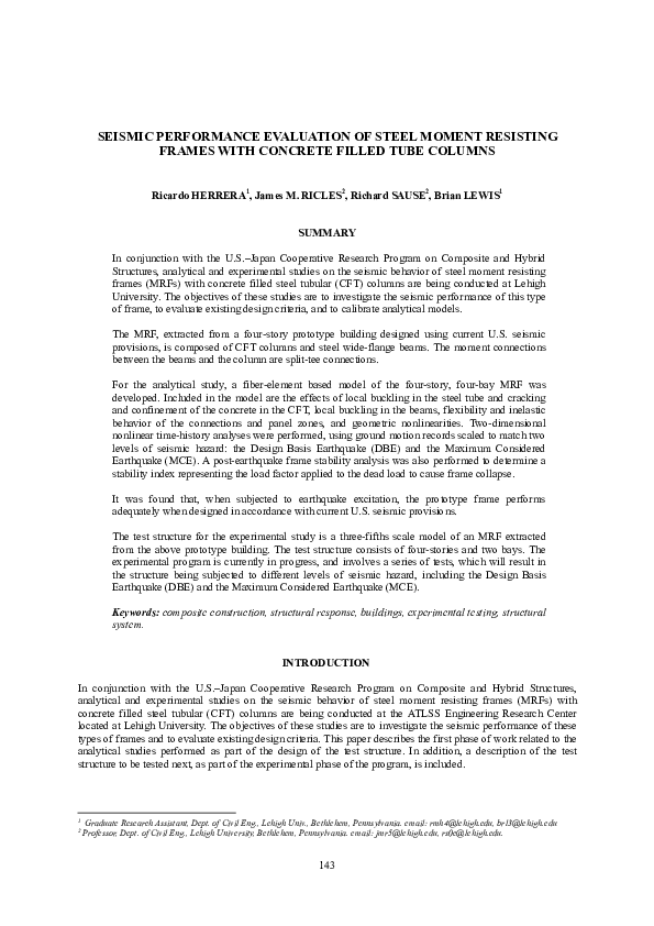(PDF) Seismic Performance Evaluation of Steel Moment Resisting Frames ...