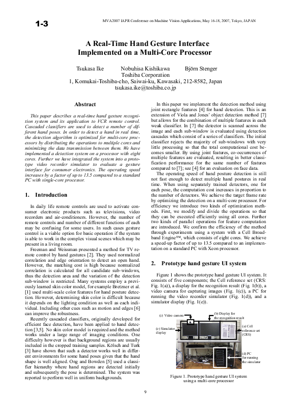 (PDF) A real-time hand gesture interface implemented on a multi-core ...
