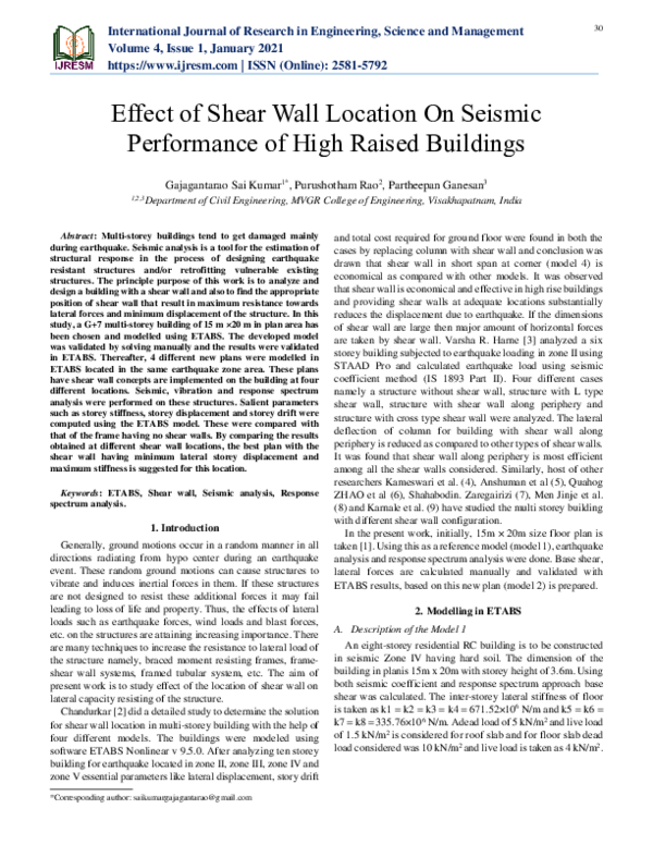 (PDF) Effect of Shear Wall Location On Seismic Performance of High ...