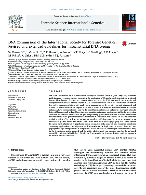 (PDF) DNA Commission of the International Society for Forensic Genetics ...