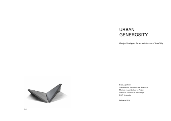 (PDF) Urban generosity: design strategies for an architecture of ...