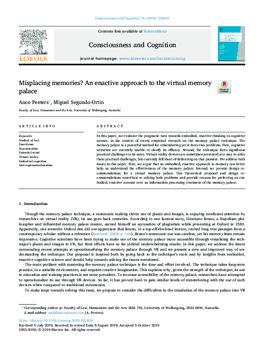 (PDF) Misplacing memories? An enactive approach to the virtual memory ...