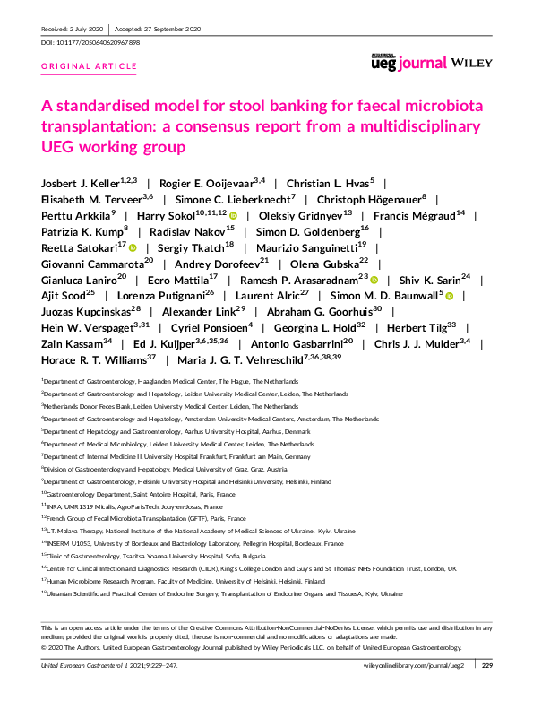 (PDF) A standardised model for stool banking for faecal microbiota ...