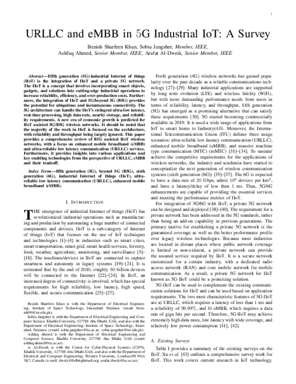 (PDF) URLLC and eMBB in 5G Industrial IoT: A Survey