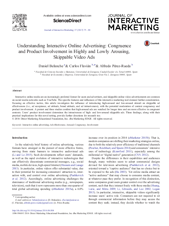 (PDF) Understanding Interactive Online Advertising: Congruence and ...