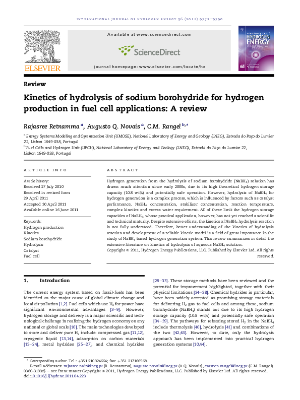 (PDF) Kinetics of hydrolysis of sodium borohydride for hydrogen ...
