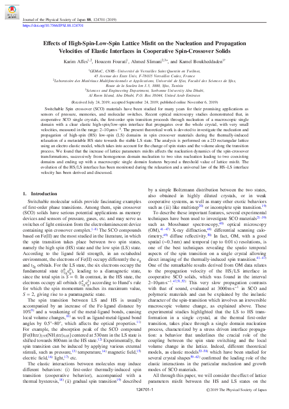(PDF) Effects of High-Spin-Low-Spin Lattice Misfit on the Nucleation ...