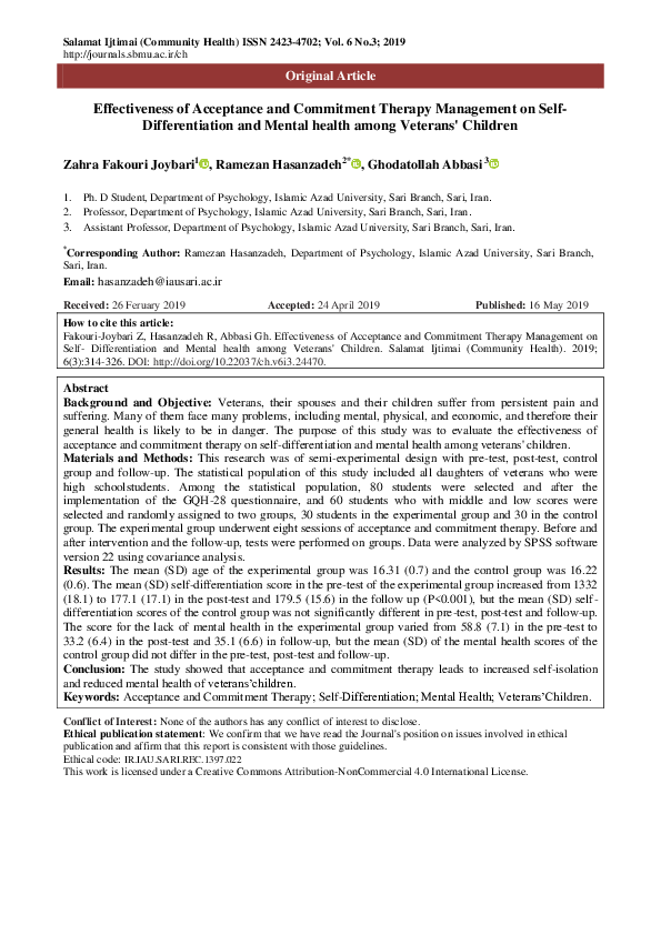 (PDF) Effectiveness of acceptance and commitment therapy for depression ...