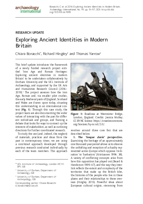 (PDF) Exploring Ancient Identities in Modern Britain