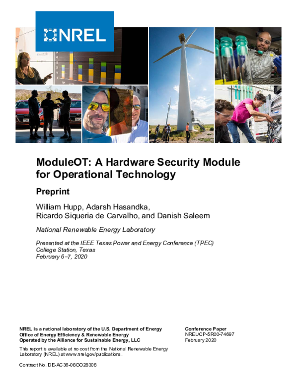 (PDF) Module-OT: A Hardware Security Module for Operational Technology