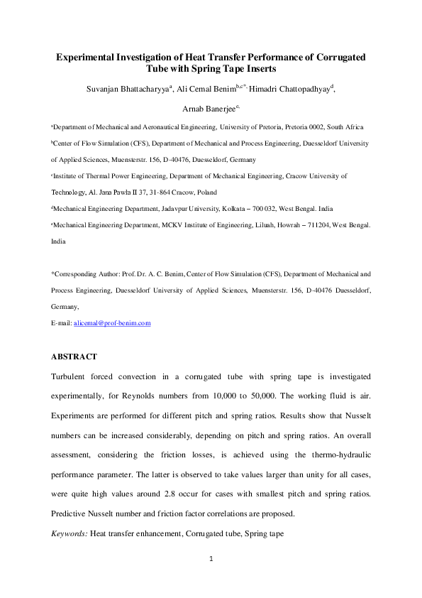 (PDF) Experimental investigation of heat transfer performance of ...