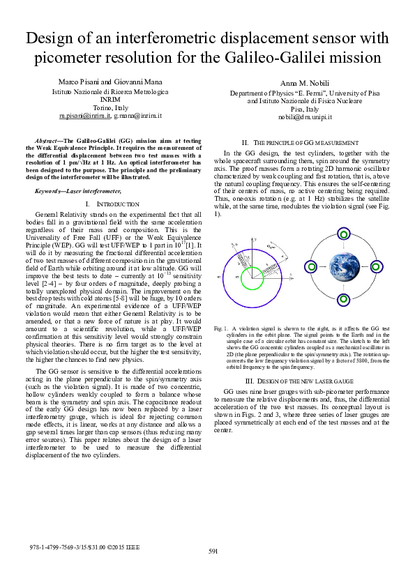 (PDF) Design of an interferometric displacement sensor with picometer ...