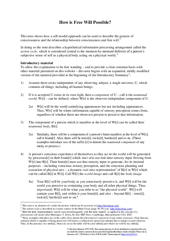 (PDF) How is Free Will Possible?