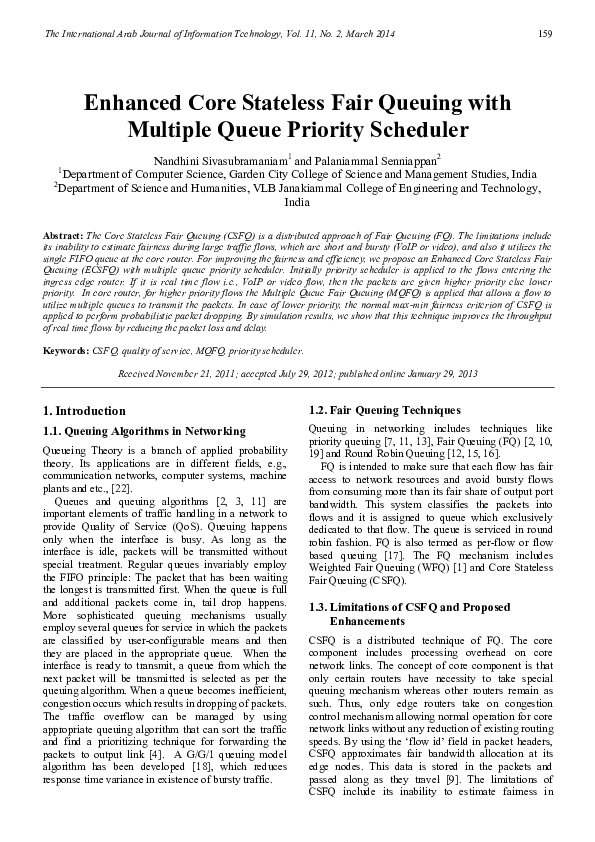(PDF) Enhanced Core Stateless Fair Queuing with Multiple Queue Priority ...