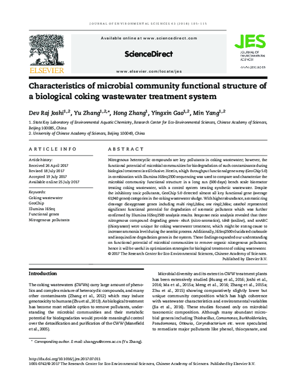 (PDF) Characteristics of microbial community functional structure of a ...