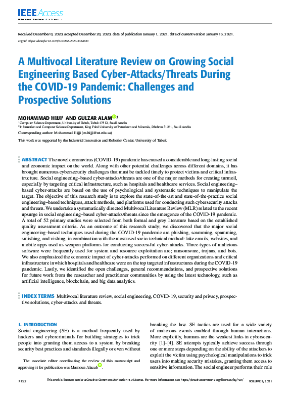 (PDF) A Multivocal Literature Review on Growing Social Engineering ...