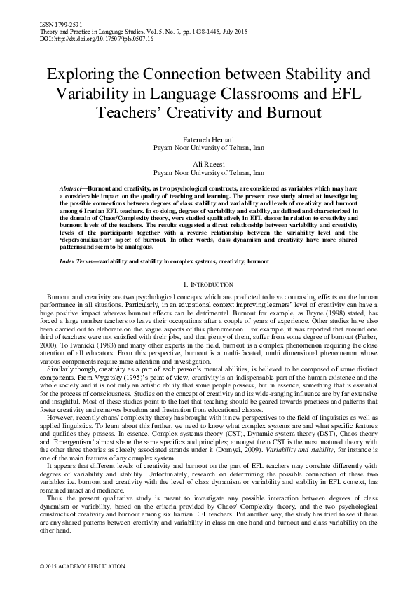 (PDF) Exploring the Connection between Stability and Variability in ...