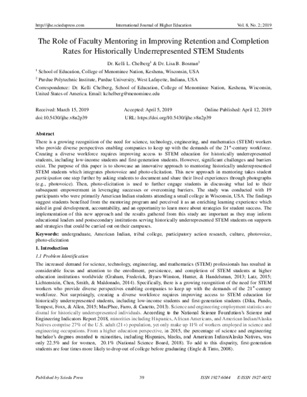 (PDF) The Role of Faculty Mentoring in Improving Retention and ...