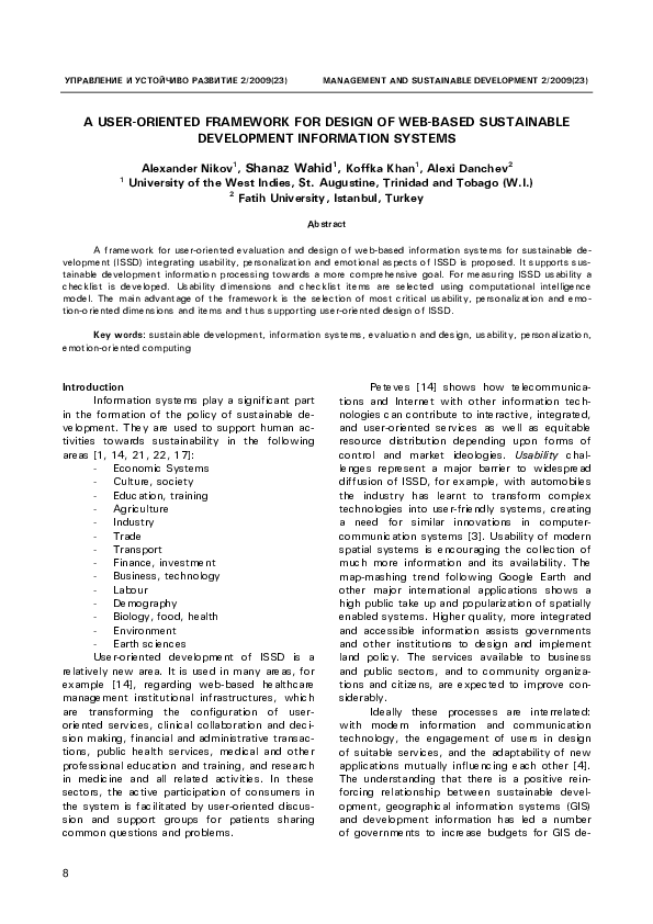 (PDF) A User-Oriented Framework for Design of Web-Based Sustainable ...