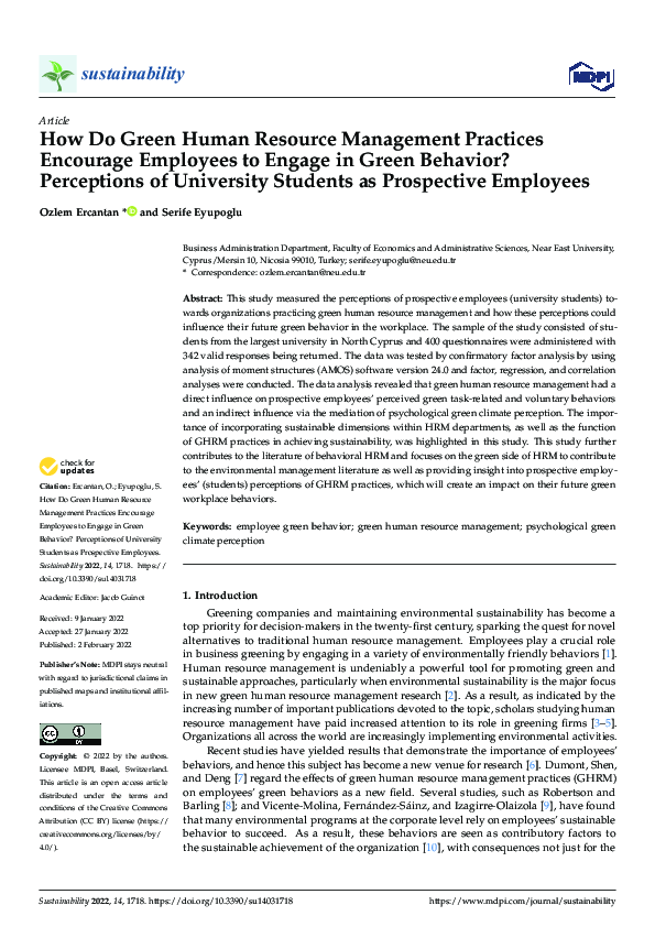 (PDF) How Do Green Human Resource Management Practices Encourage ...