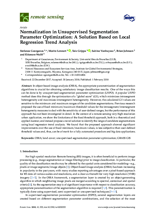 (PDF) Normalization in Unsupervised Segmentation Parameter Optimization ...